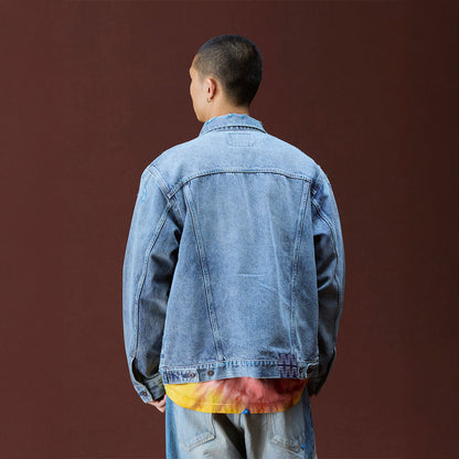 Liberaiders DAMAGED DENIM TRUCKER JACKET リベレイダース ダメージド デニム トラッカー ジャケット 730152603【メンズ デニムジャケット  ヴィンテージ ダメージ加工 カジュアル 13.5oz 26FW】