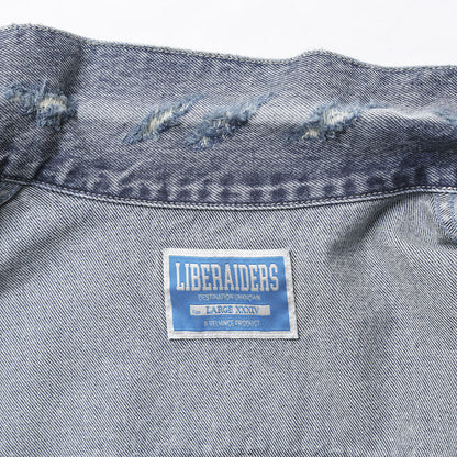 Liberaiders DAMAGED DENIM TRUCKER JACKET リベレイダース ダメージド デニム トラッカー ジャケット 730152603【メンズ デニムジャケット  ヴィンテージ ダメージ加工 カジュアル 13.5oz 26FW】