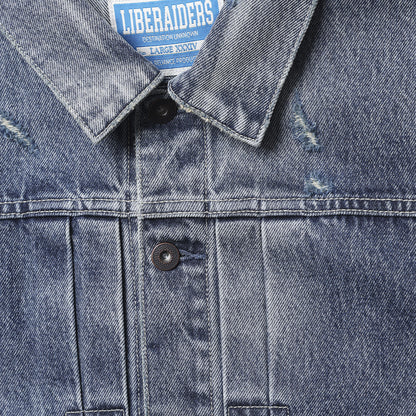 Liberaiders DAMAGED DENIM TRUCKER JACKET リベレイダース ダメージド デニム トラッカー ジャケット 730152603【メンズ デニムジャケット  ヴィンテージ ダメージ加工 カジュアル 13.5oz 26FW】