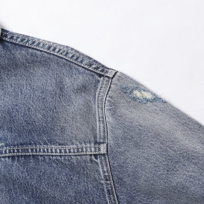 Liberaiders DAMAGED DENIM TRUCKER JACKET リベレイダース ダメージド デニム トラッカー ジャケット 730152603【メンズ デニムジャケット  ヴィンテージ ダメージ加工 カジュアル 13.5oz 26FW】