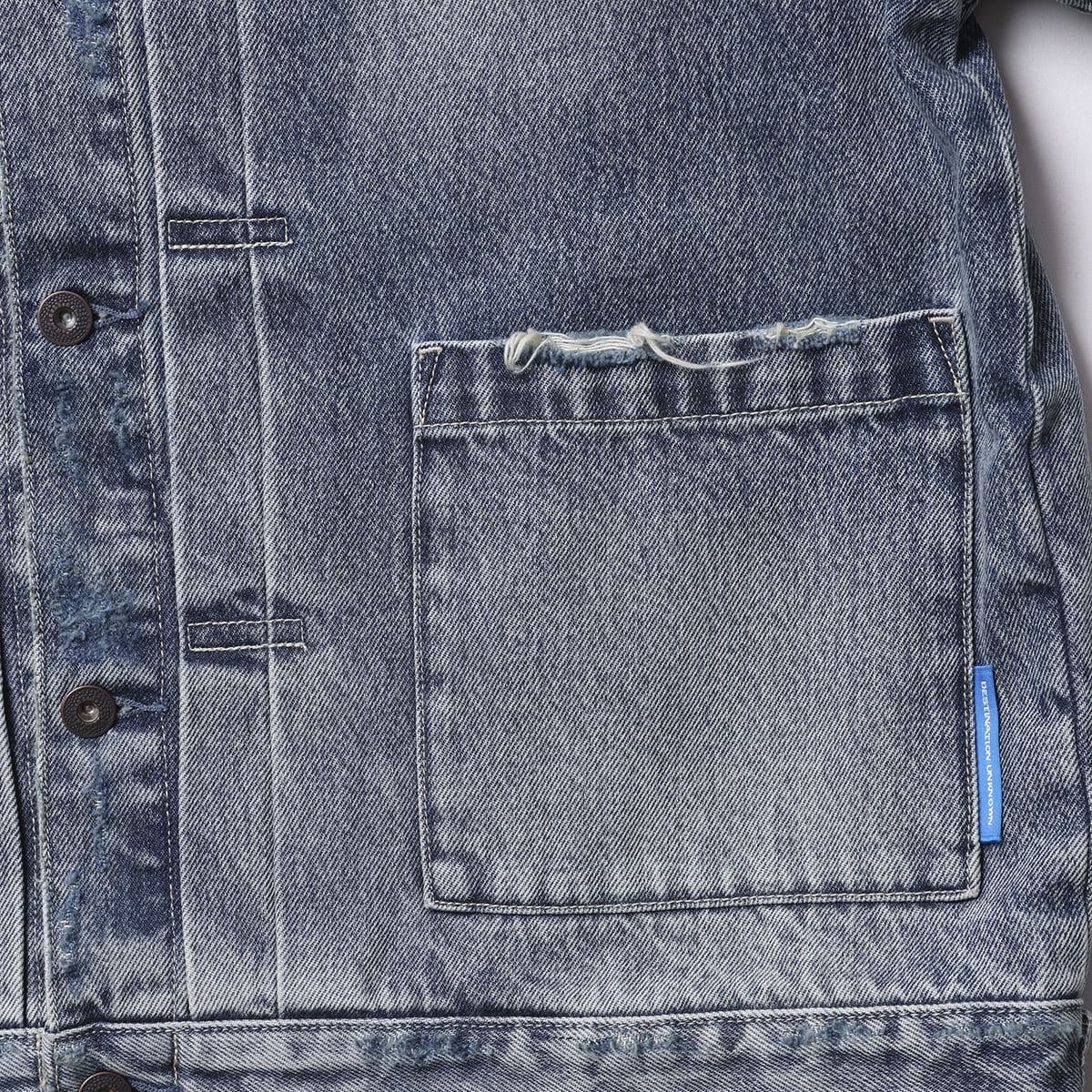 Liberaiders DAMAGED DENIM TRUCKER JACKET リベレイダース ダメージド デニム トラッカー ジャケット 730152603【メンズ デニムジャケット  ヴィンテージ ダメージ加工 カジュアル 13.5oz 26FW】