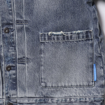 Liberaiders DAMAGED DENIM TRUCKER JACKET リベレイダース ダメージド デニム トラッカー ジャケット 730152603【メンズ デニムジャケット  ヴィンテージ ダメージ加工 カジュアル 13.5oz 26FW】