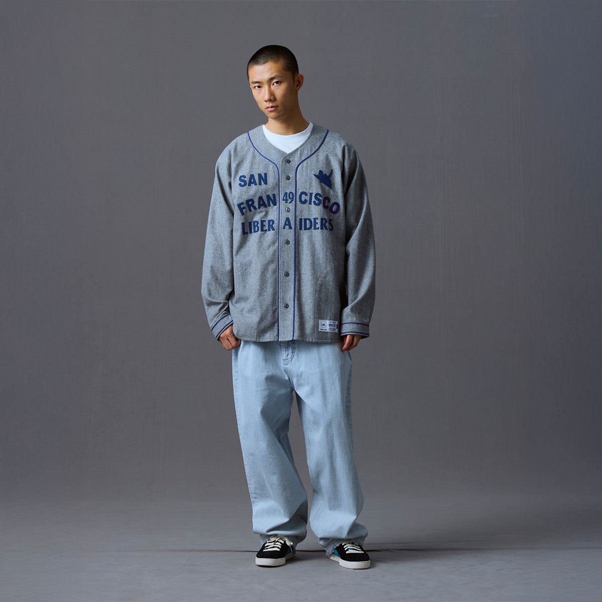 Liberaiders FLANNEL BASEBALL SHIRT リベレイダース フランネル ベースボールシャツ 731012603【メンズ 長袖シャツ ブランドロゴ ヴィンテージライク ストリート 26FW】
