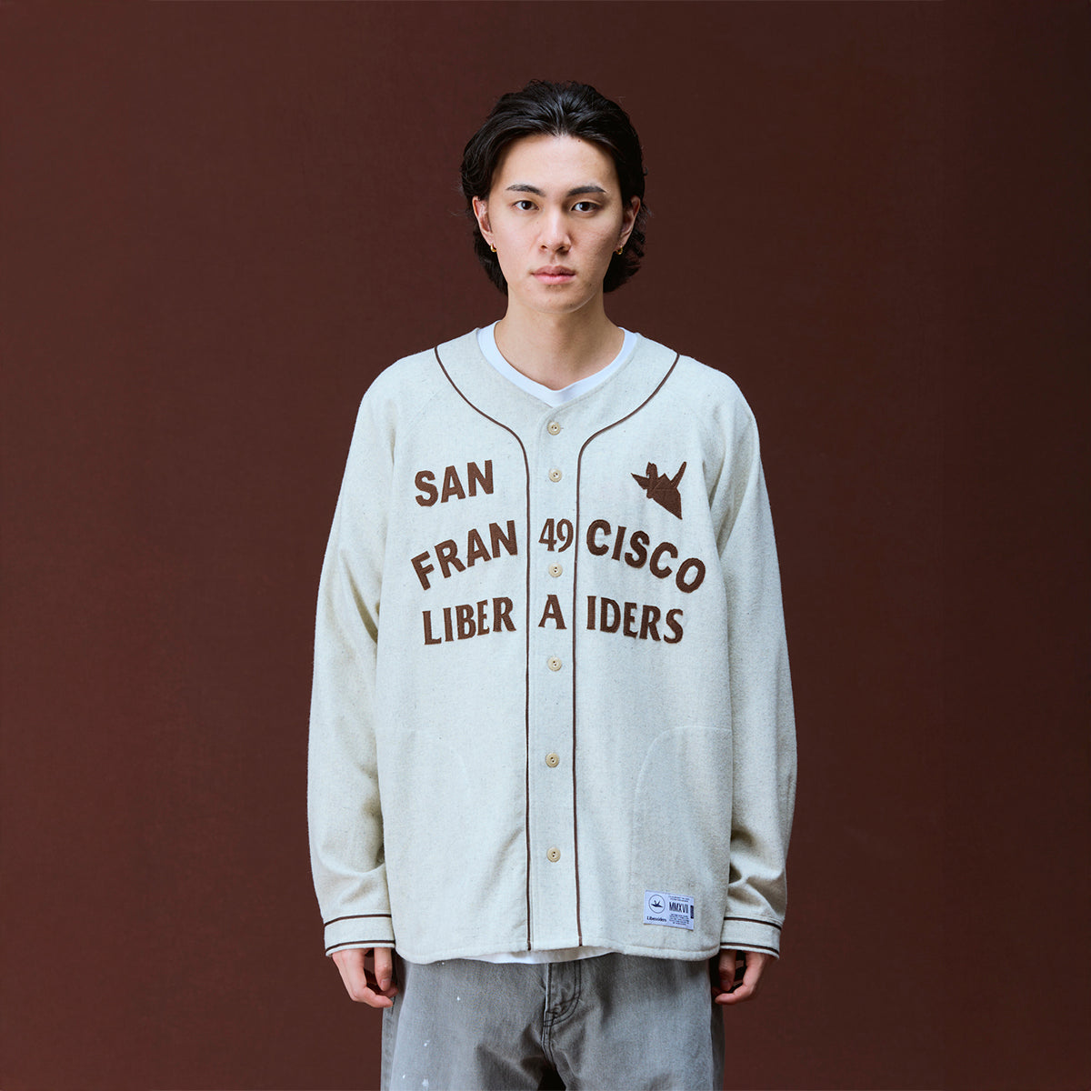 Liberaiders FLANNEL BASEBALL SHIRT リベレイダース フランネル ベースボールシャツ 731012603【メンズ 長袖シャツ ブランドロゴ ヴィンテージライク ストリート 26FW】
