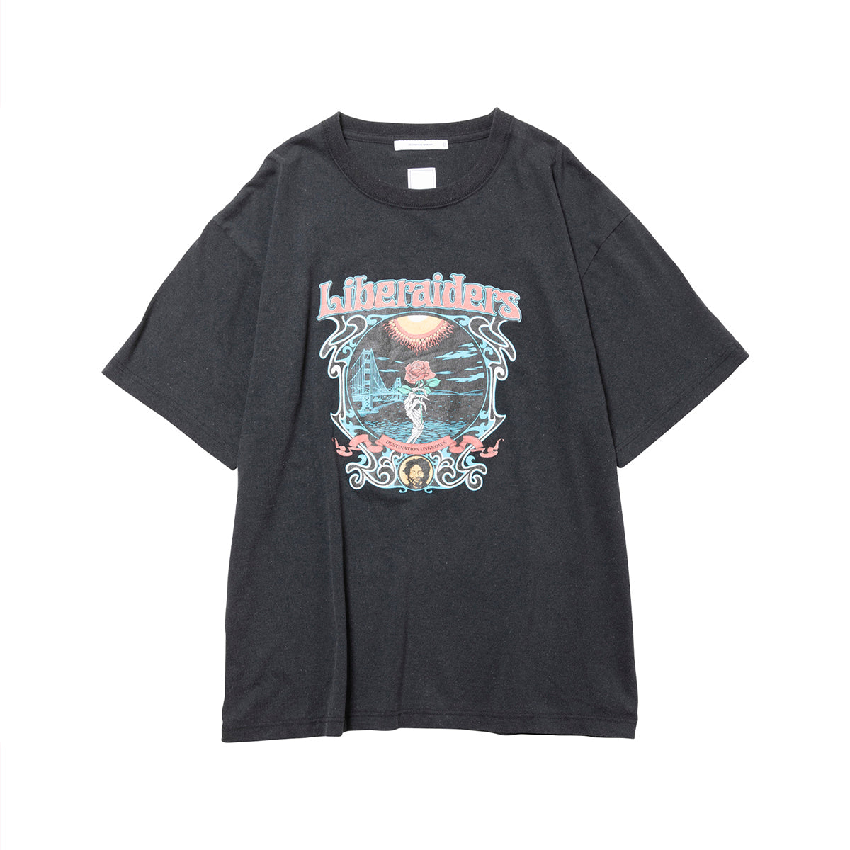 Liberaiders DEAD ROSE TEE リベレイダース デッド ローズ Tシャツ 736012603【メンズ 半袖Tシャツ 天竺 フロスト加工 グラフィック 26FW】