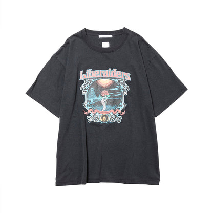 Liberaiders DEAD ROSE TEE リベレイダース デッド ローズ Tシャツ 736012603【メンズ 半袖Tシャツ 天竺 フロスト加工 グラフィック 26FW】