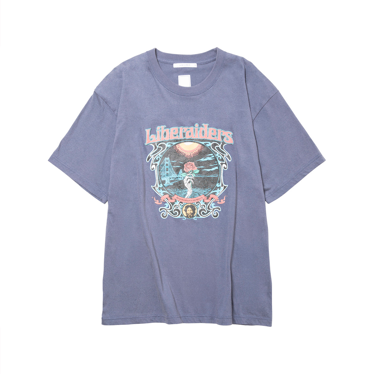 Liberaiders DEAD ROSE TEE リベレイダース デッド ローズ Tシャツ 736012603【メンズ 半袖Tシャツ 天竺 フロスト加工 グラフィック 26FW】