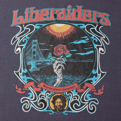 Liberaiders DEAD ROSE TEE リベレイダース デッド ローズ Tシャツ 736012603【メンズ 半袖Tシャツ 天竺 フロスト加工 グラフィック 26FW】