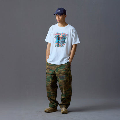 Liberaiders DEAD ROSE TEE リベレイダース デッド ローズ Tシャツ 736012603【メンズ 半袖Tシャツ 天竺 フロスト加工 グラフィック 26FW】