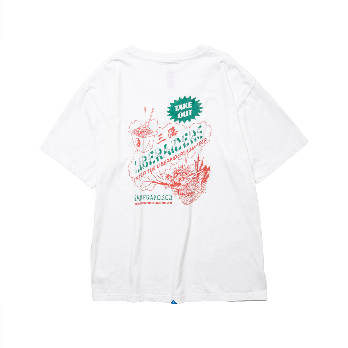 Liberaiders CHINATOWN TEE リベレイダース チャイナタウン Tシャツ 736042603【メンズ 半袖Tシャツ 天竺 フロスト加工 ヴィンテージライク バッグロゴ 26FW】