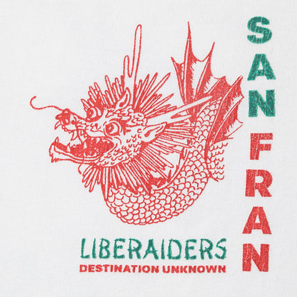 Liberaiders CHINATOWN TEE リベレイダース チャイナタウン Tシャツ 736042603【メンズ 半袖Tシャツ 天竺 フロスト加工 ヴィンテージライク バッグロゴ 26FW】