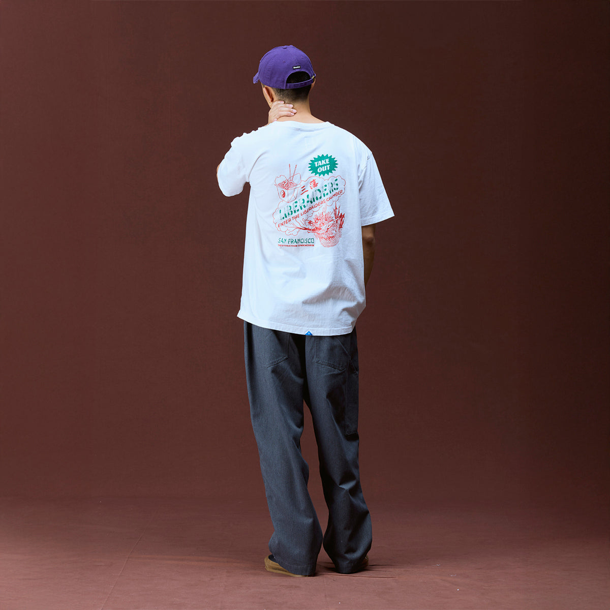Liberaiders CHINATOWN TEE リベレイダース チャイナタウン Tシャツ 736042603【メンズ 半袖Tシャツ 天竺 フロスト加工 ヴィンテージライク バッグロゴ 26FW】