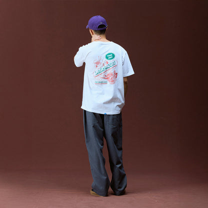 Liberaiders CHINATOWN TEE リベレイダース チャイナタウン Tシャツ 736042603【メンズ 半袖Tシャツ 天竺 フロスト加工 ヴィンテージライク バッグロゴ 26FW】