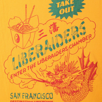 Liberaiders CHINATOWN TEE リベレイダース チャイナタウン Tシャツ 736042603【メンズ 半袖Tシャツ 天竺 フロスト加工 ヴィンテージライク バッグロゴ 26FW】
