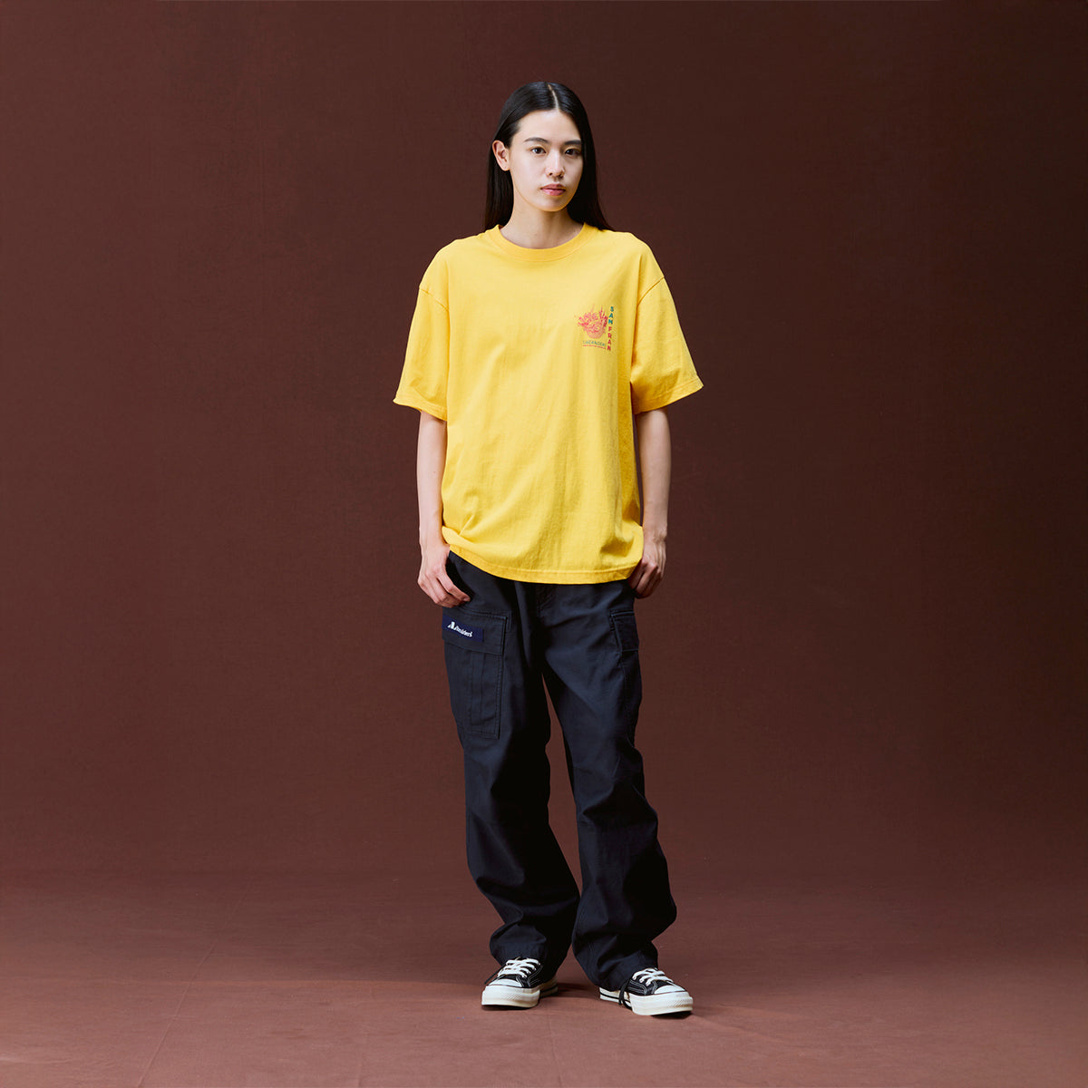Liberaiders CHINATOWN TEE リベレイダース チャイナタウン Tシャツ 736042603【メンズ 半袖Tシャツ 天竺 フロスト加工 ヴィンテージライク バッグロゴ 26FW】