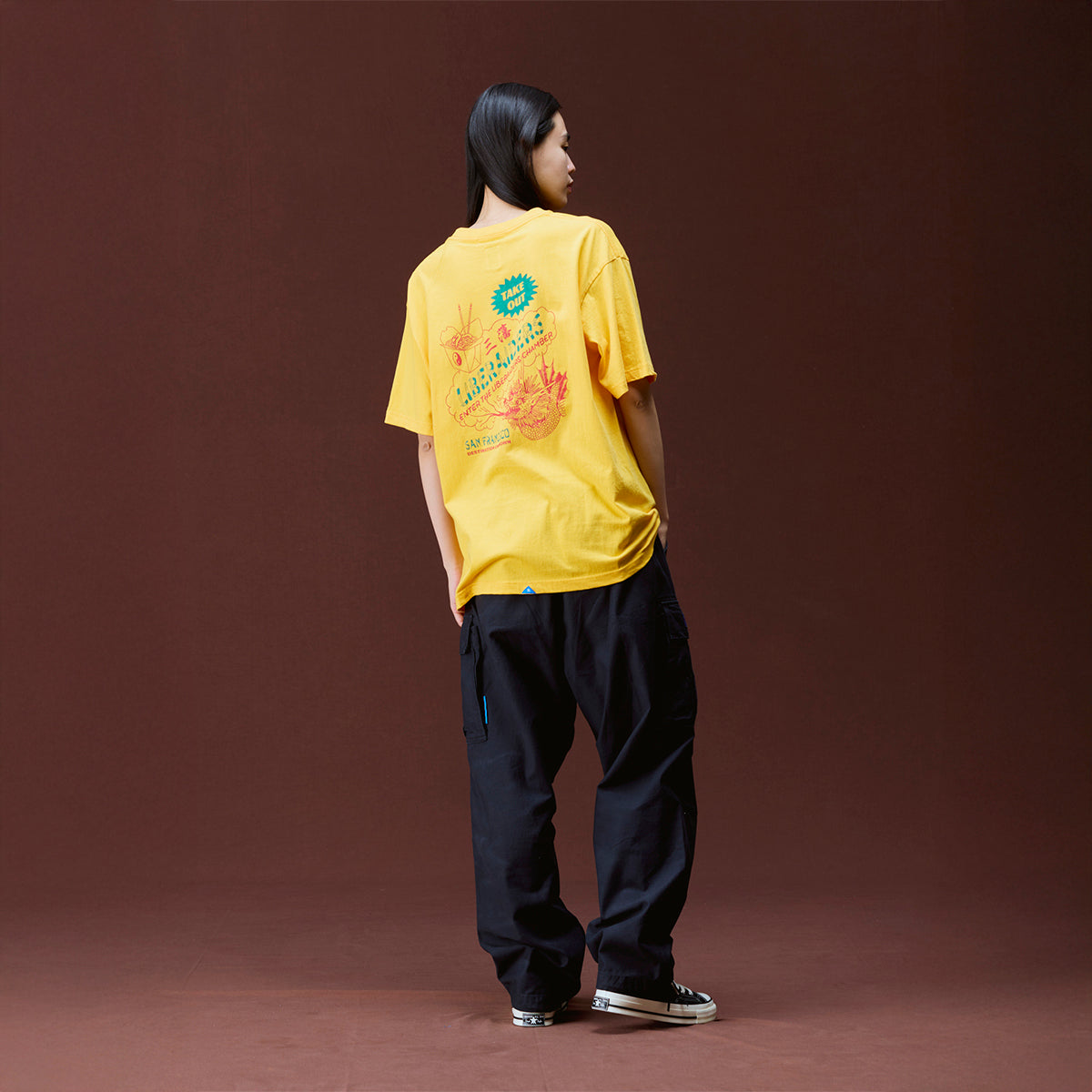 Liberaiders CHINATOWN TEE リベレイダース チャイナタウン Tシャツ 736042603【メンズ 半袖Tシャツ 天竺 フロスト加工 ヴィンテージライク バッグロゴ 26FW】