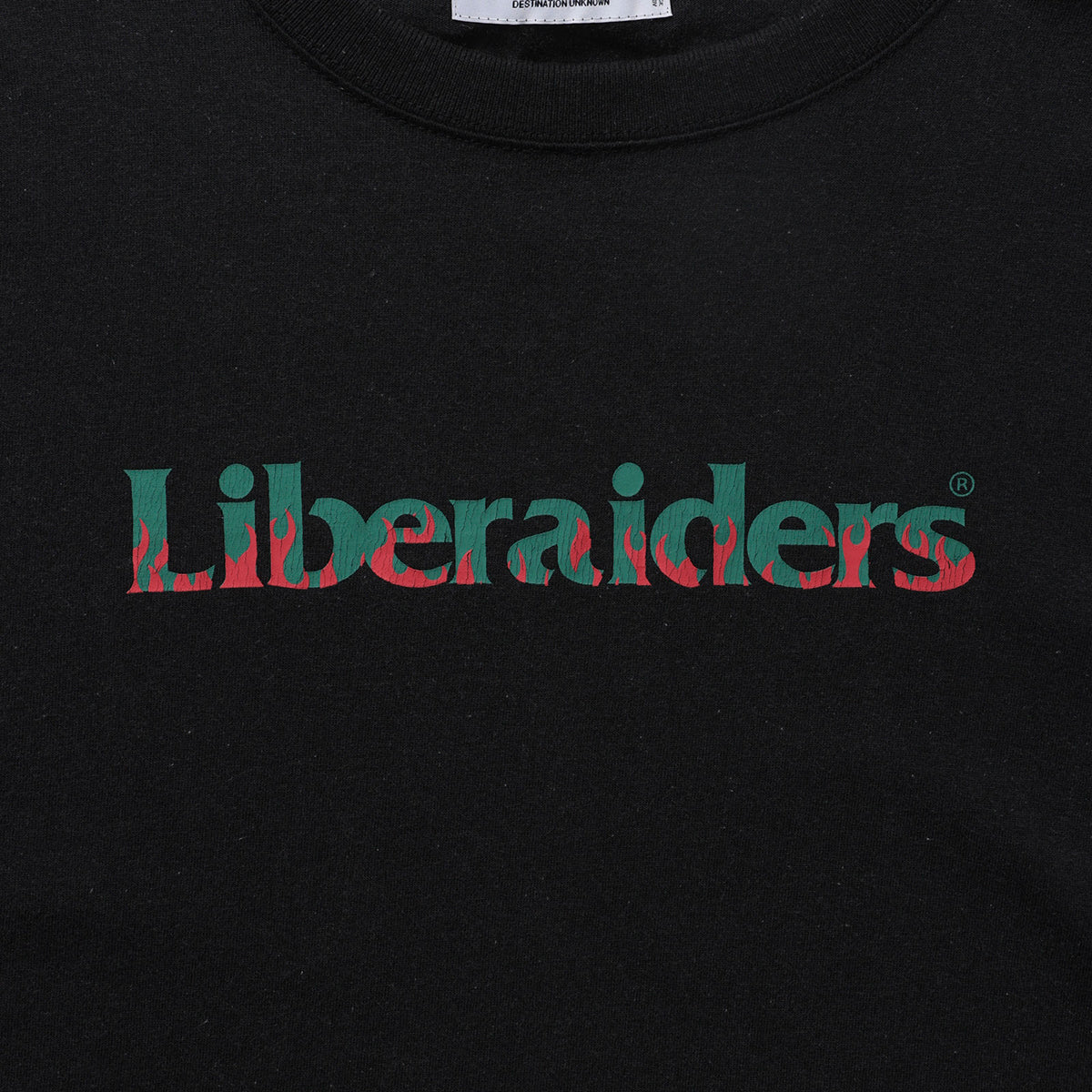 Liberaiders OG LOGO TEE リベレイダース OG ロゴTシャツ 736062603【メンズ 半袖Tシャツ フロスト加工 グラフィック ロゴプリント 26FW】