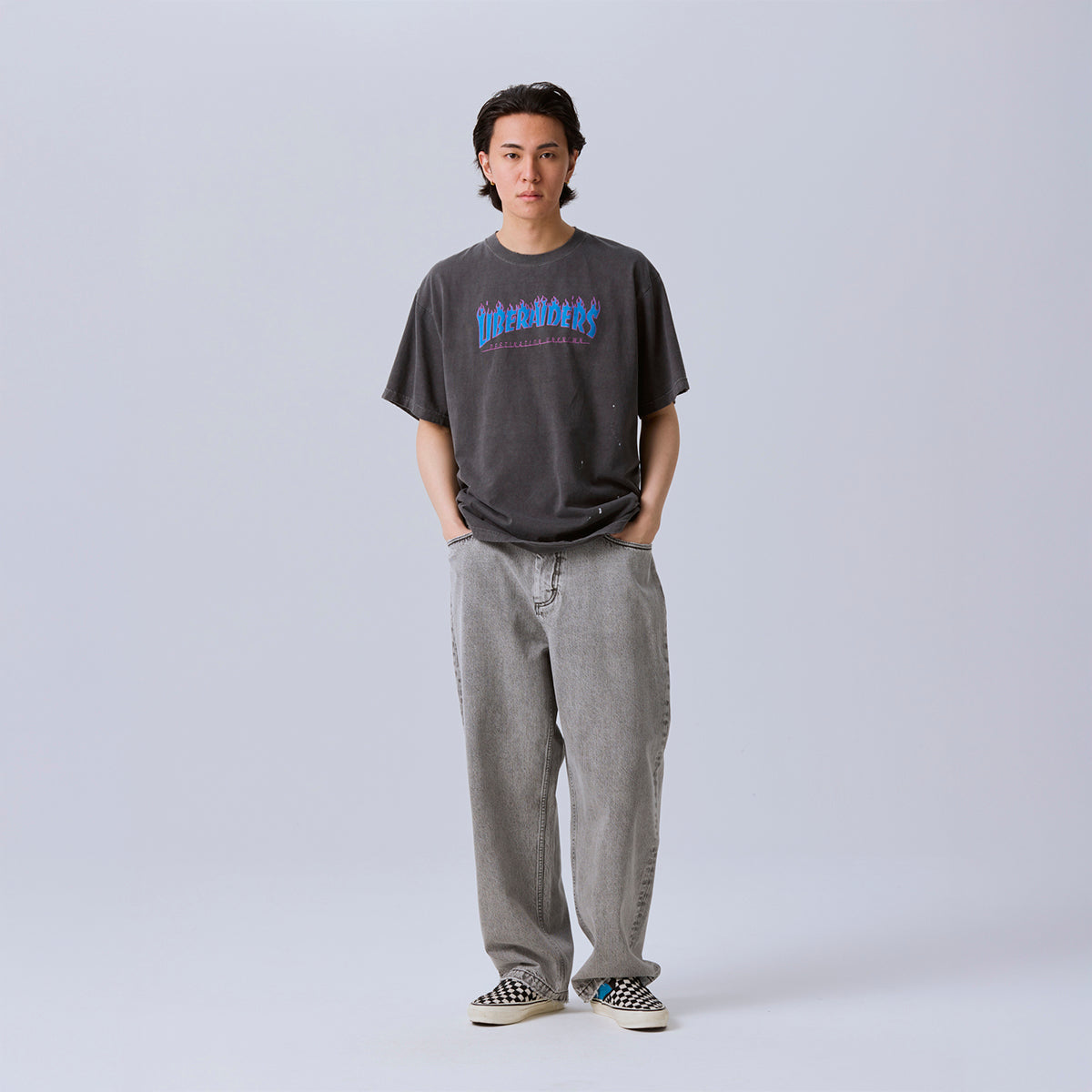 Liberaiders BAGGY DENIM PANTS リベレイダース バギー デニム パンツ 737042603【メンズ スラブデニム バギーパンツ バギーシルエット ケミカルウォッシュ 26FW】