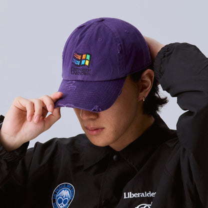 Liberaiders OS LOGO DAMAGED CAP リベレイダース OSロゴ ダメージドキャップ 739032603【メンズ 6パネルキャップ グラフィック 刺繍 ワッペン 26FW】