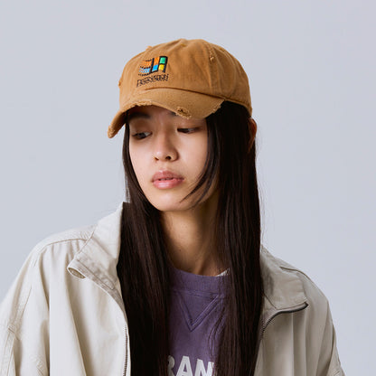 Liberaiders OS LOGO DAMAGED CAP リベレイダース OSロゴ ダメージドキャップ 739032603【メンズ 6パネルキャップ グラフィック 刺繍 ワッペン 26FW】