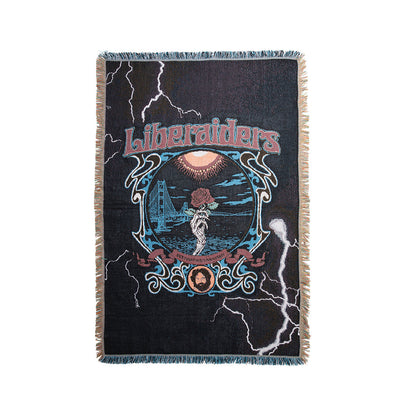 Liberaiders DEAD ROSE THROW BLANKET リベレイダース デッド ローズ スローブランケット 739092603【メンズ 大判スルーケット ブランケット ジャガード織 ラグ 快適 26FW】