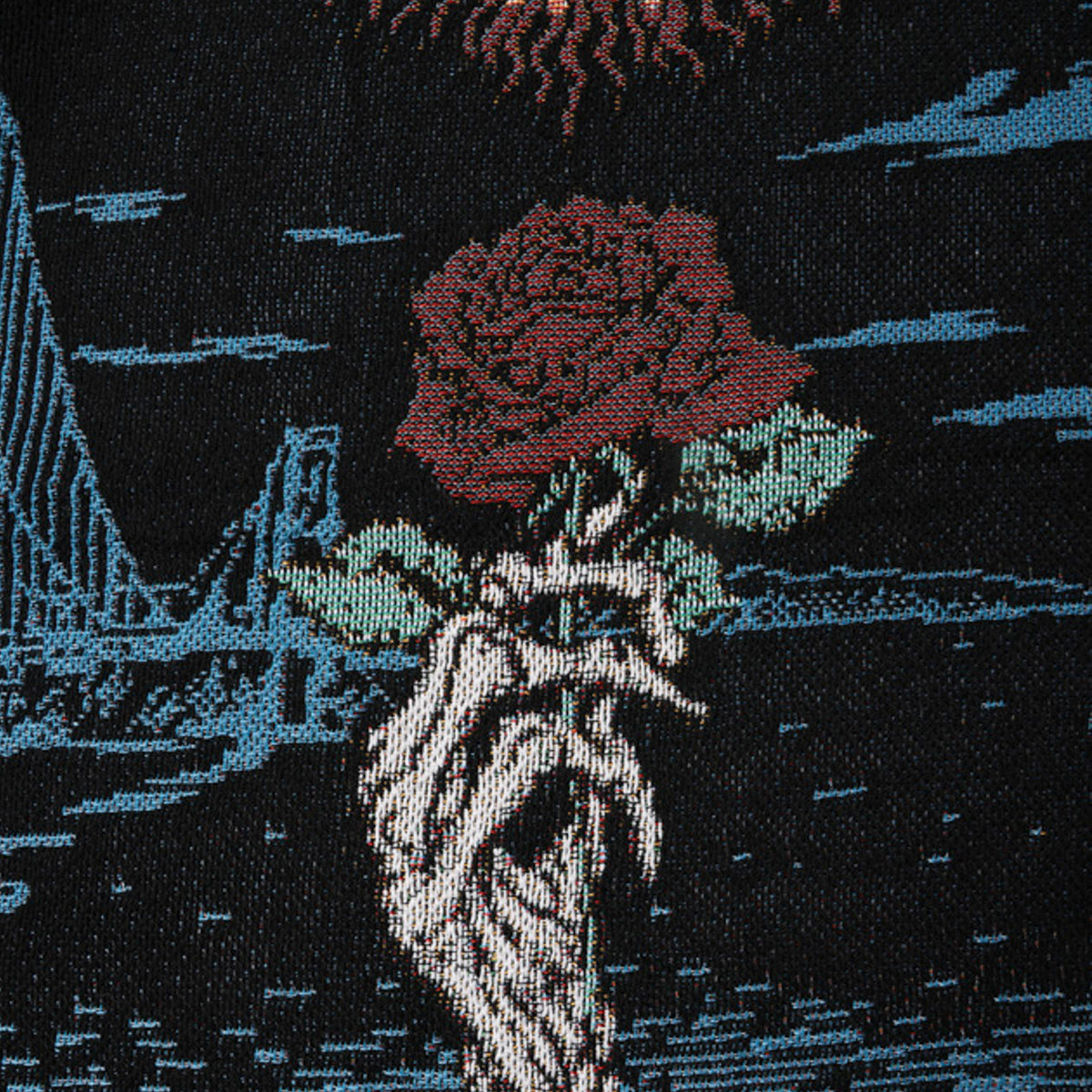 Liberaiders DEAD ROSE THROW BLANKET リベレイダース デッド ローズ スローブランケット 739092603【メンズ 大判スルーケット ブランケット ジャガード織 ラグ 快適 26FW】