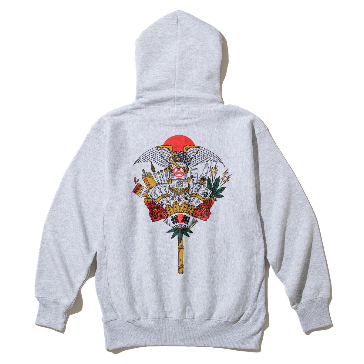 坩堝 KUMADE PULLOVER HOODIE (RUTSUBO×画工遊鷹） RUTSUBO クマデ プルオーバー フーディー R26FA-YUTAKA-PF1【メンズ フード付きパーカー グラフィック ヘビーウェイトスウェット 12oz 26FW】