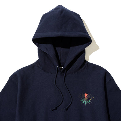 坩堝 KUMADE PULLOVER HOODIE (RUTSUBO×画工遊鷹） RUTSUBO クマデ プルオーバー フーディー R26FA-YUTAKA-PF1【メンズ フード付きパーカー グラフィック ヘビーウェイトスウェット 12oz 26FW】