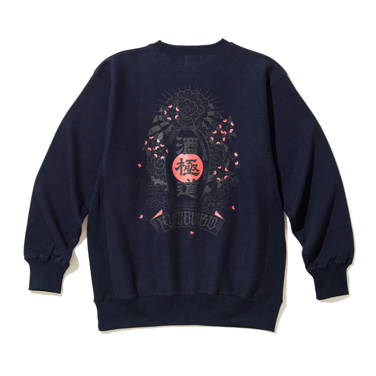 坩堝 酒極道 CREW SWEAT (RUTSUBO×画工遊鷹） RUTSUBO サケゴクドウ クルー スウェット R26FA-YUTAKA-PF2【メンズ トレーナー ヘビーウェイトスウェット 裏起毛 プリントデザイン 26FW】