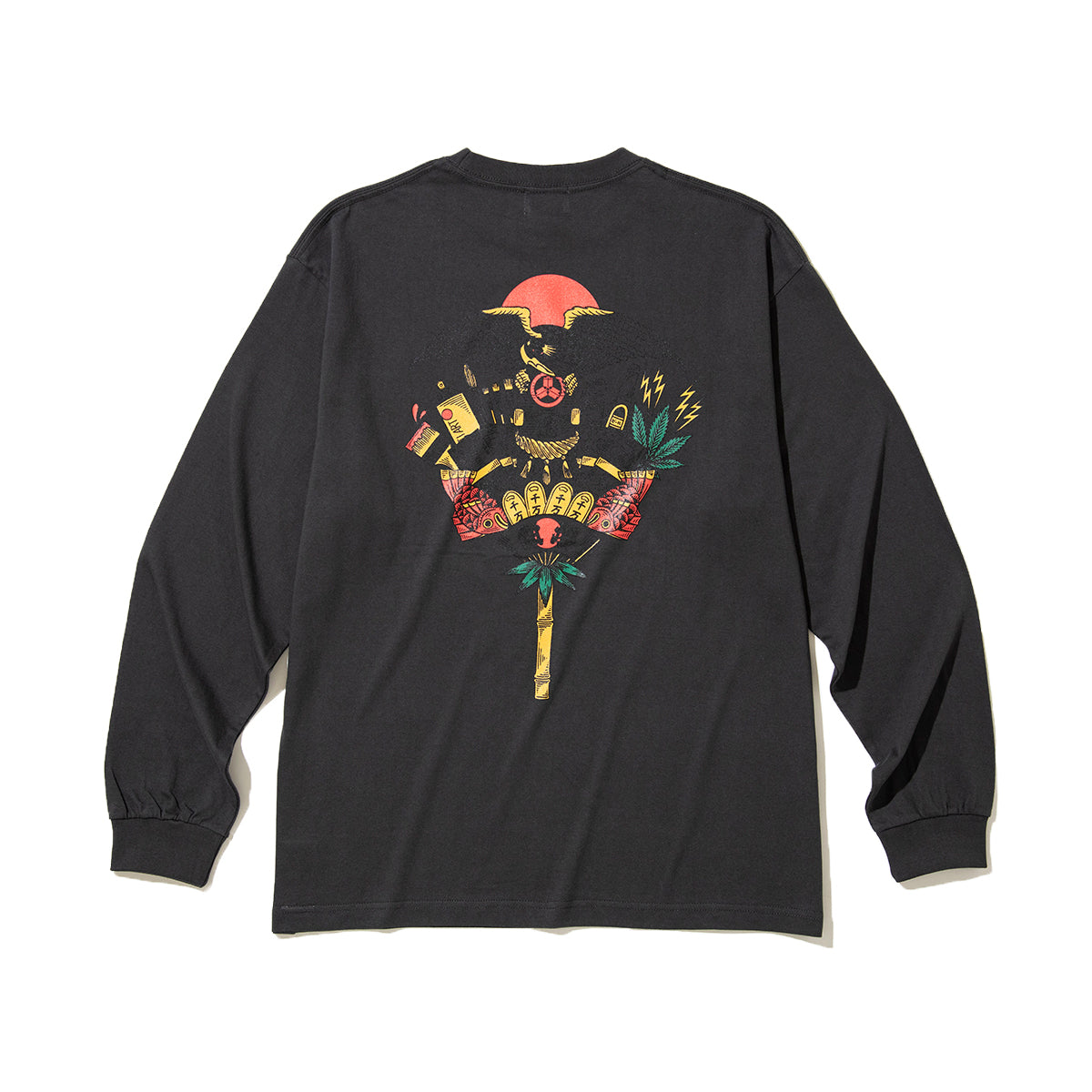 坩堝 熊手 LS/S T-SHIRTS ( 画工遊鷹 ) RUTSUBO 熊手 ロングスリーブ Tシャツ R26FA-YUTAKA-TS1【メンズ 長袖Tシャツ ロンT グラフィック 6.2oz ストリートカルチャー 26FW】