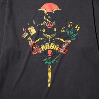 坩堝 熊手 LS/S T-SHIRTS ( 画工遊鷹 ) RUTSUBO 熊手 ロングスリーブ Tシャツ R26FA-YUTAKA-TS1【メンズ 長袖Tシャツ ロンT グラフィック 6.2oz ストリートカルチャー 26FW】