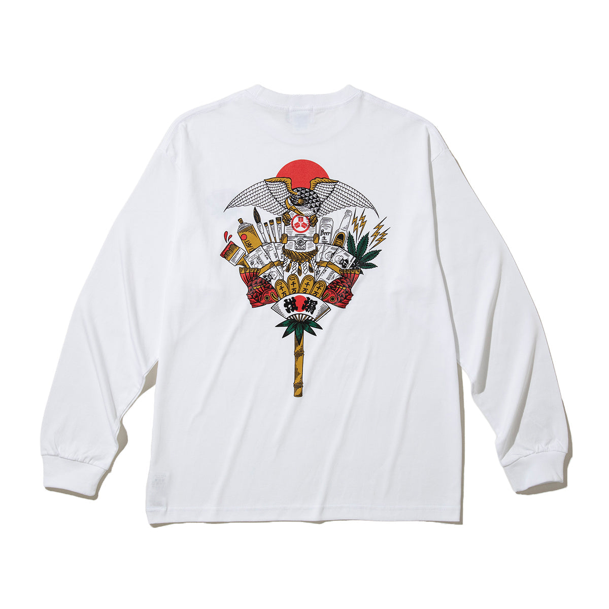 坩堝 熊手 LS/S T-SHIRTS ( 画工遊鷹 ) RUTSUBO 熊手 ロングスリーブ Tシャツ R26FA-YUTAKA-TS1【メンズ 長袖Tシャツ ロンT グラフィック 6.2oz ストリートカルチャー 26FW】