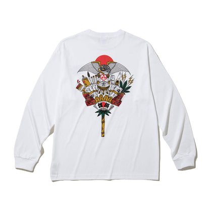 坩堝 熊手 LS/S T-SHIRTS ( 画工遊鷹 ) RUTSUBO 熊手 ロングスリーブ Tシャツ R26FA-YUTAKA-TS1【メンズ 長袖Tシャツ ロンT グラフィック 6.2oz ストリートカルチャー 26FW】