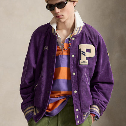 POLO RALPH LAUREN CORDUROY LETTER MAN JACKET ポロ ラルフ ローレン コーデュロイ レターマン ジャケット MNPOOTWNDG20027500【メンズ 刺繍 ポケット付き コーデュロイ カジュアル デイリーユース 26FW】