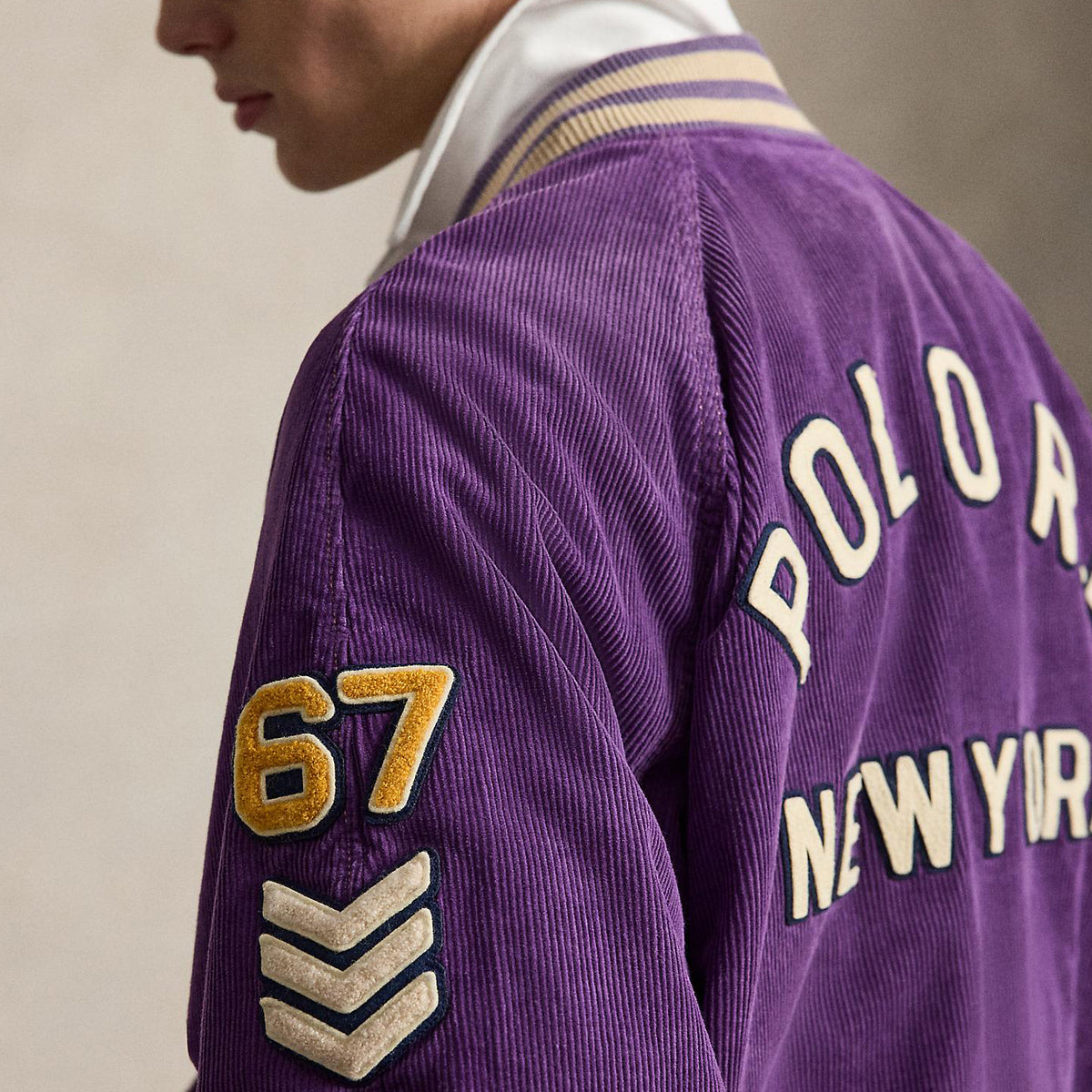 POLO RALPH LAUREN CORDUROY LETTER MAN JACKET ポロ ラルフ ローレン コーデュロイ レターマン ジャケット MNPOOTWNDG20027500【メンズ 刺繍 ポケット付き コーデュロイ カジュアル デイリーユース 26FW】