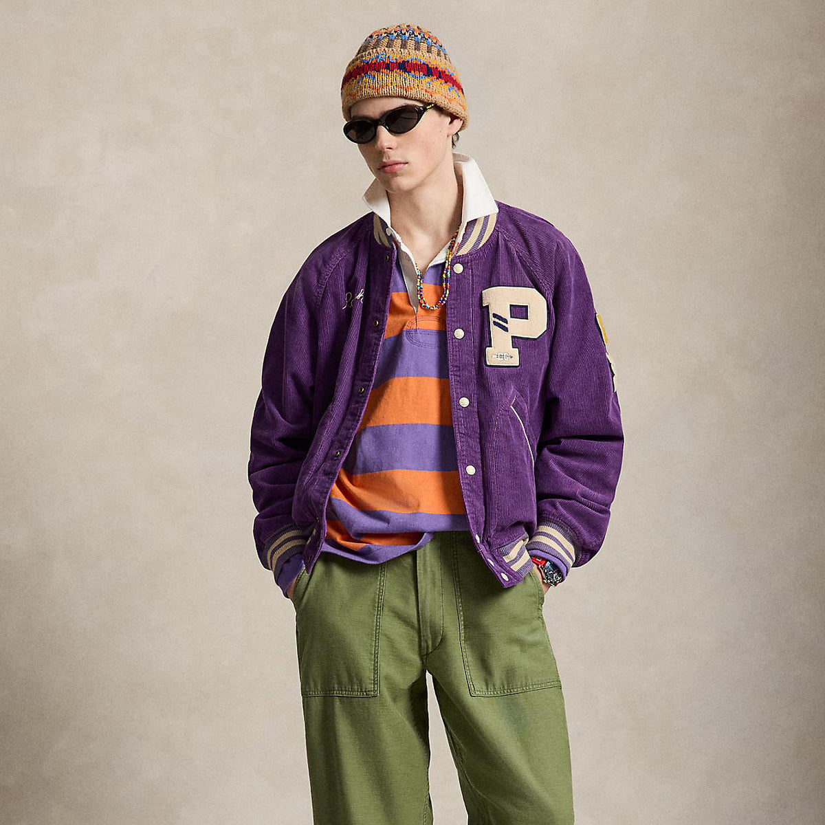 POLO RALPH LAUREN CORDUROY LETTER MAN JACKET ポロ ラルフ ローレン コーデュロイ レターマン ジャケット MNPOOTWNDG20027500【メンズ 刺繍 ポケット付き コーデュロイ カジュアル デイリーユース 26FW】