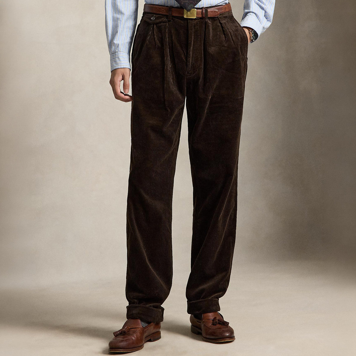 POLO RALPH LAUREN RALAXED FIT CORDUROY WHITMAN CHINO PLEATED PANTS ポロ ラルフ ローレン リラックスドフィット コーデュロイ ホイットマン チノ プリーテッドパンツ MNPOPNT14H20129201【メンズ コーデュロイ チノパン カジュアル デイリーユース 26FW】