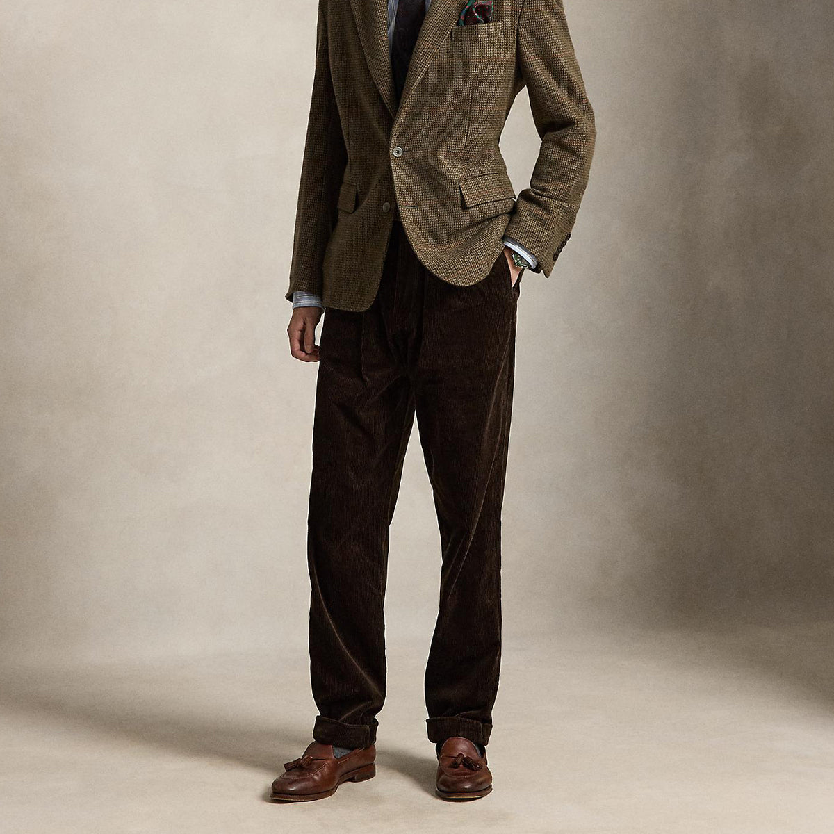 POLO RALPH LAUREN RALAXED FIT CORDUROY WHITMAN CHINO PLEATED PANTS ポロ ラルフ ローレン リラックスドフィット コーデュロイ ホイットマン チノ プリーテッドパンツ MNPOPNT14H20129201【メンズ コーデュロイ チノパン カジュアル デイリーユース 26FW】