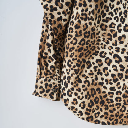 naokitomizuka Leopard-Sleeve Volume Shirt ナオキトミヅカ レオパードスリーブボリュームシャツ GRNTB027【レディース 長袖シャツ ヒョウ柄 日本製 26FW】
