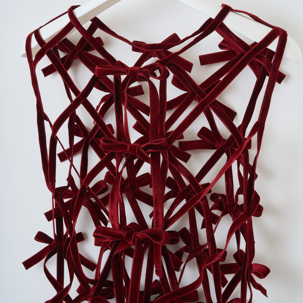 naokitomizuka Velvet Ribbon Tops ナオキトミヅカ ベルベットリボントップス GRNTB028【レディース ベルベット リボン レイヤード 日本製 26FW】