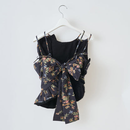 naokitomizuka Vintage Floral Bustier ナオキトミヅカ ビンテージフローラルビスチェ GRNTB033【レディース ショート丈 ビスチェ 花柄 日本製 26FW】