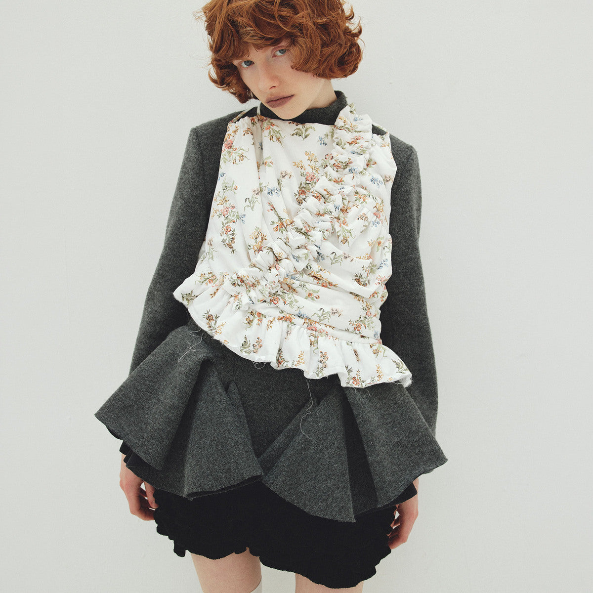 naokitomizuka Vintage Floral Bustier ナオキトミヅカ ビンテージフローラルビスチェ GRNTB033【レディース ショート丈 ビスチェ 花柄 日本製 26FW】