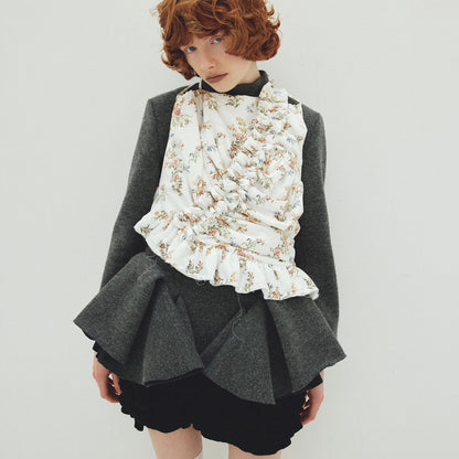 naokitomizuka Vintage Floral Bustier ナオキトミヅカ ビンテージフローラルビスチェ GRNTB033【レディース ショート丈 ビスチェ 花柄 日本製 26FW】
