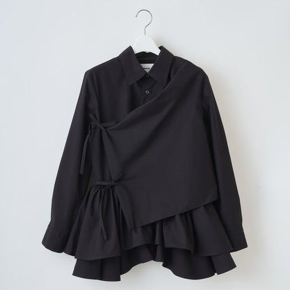 naokitomizuka Gathered Design Shirt ナオキトミヅカ ギャザードデザインシャツ GRNTB036【レディース ギャザー フリル ブラウス 日本製 26FW】