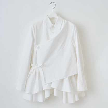 naokitomizuka Gathered Design Shirt ナオキトミヅカ ギャザードデザインシャツ GRNTB036【レディース ギャザー フリル ブラウス 日本製 26FW】