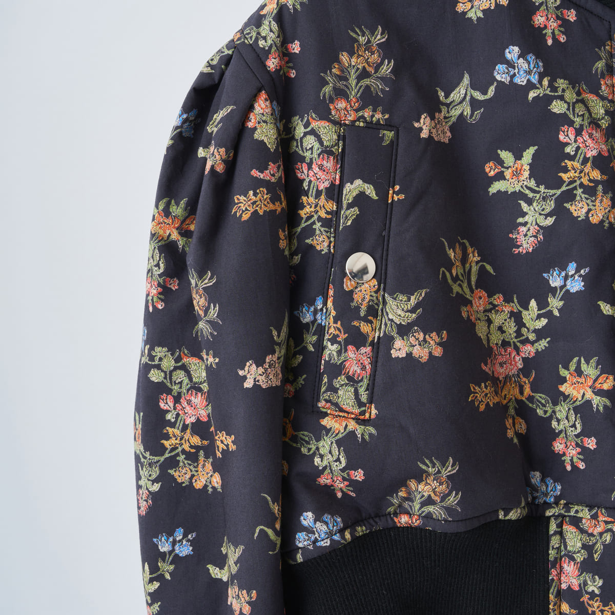 naokitomizuka Vintage Floral MA-1 ナオキトミヅカ ビンテージフローラルエムエーワン GRNTJ013【レディース ショート丈 MA-1 花柄 日本製 26FW】