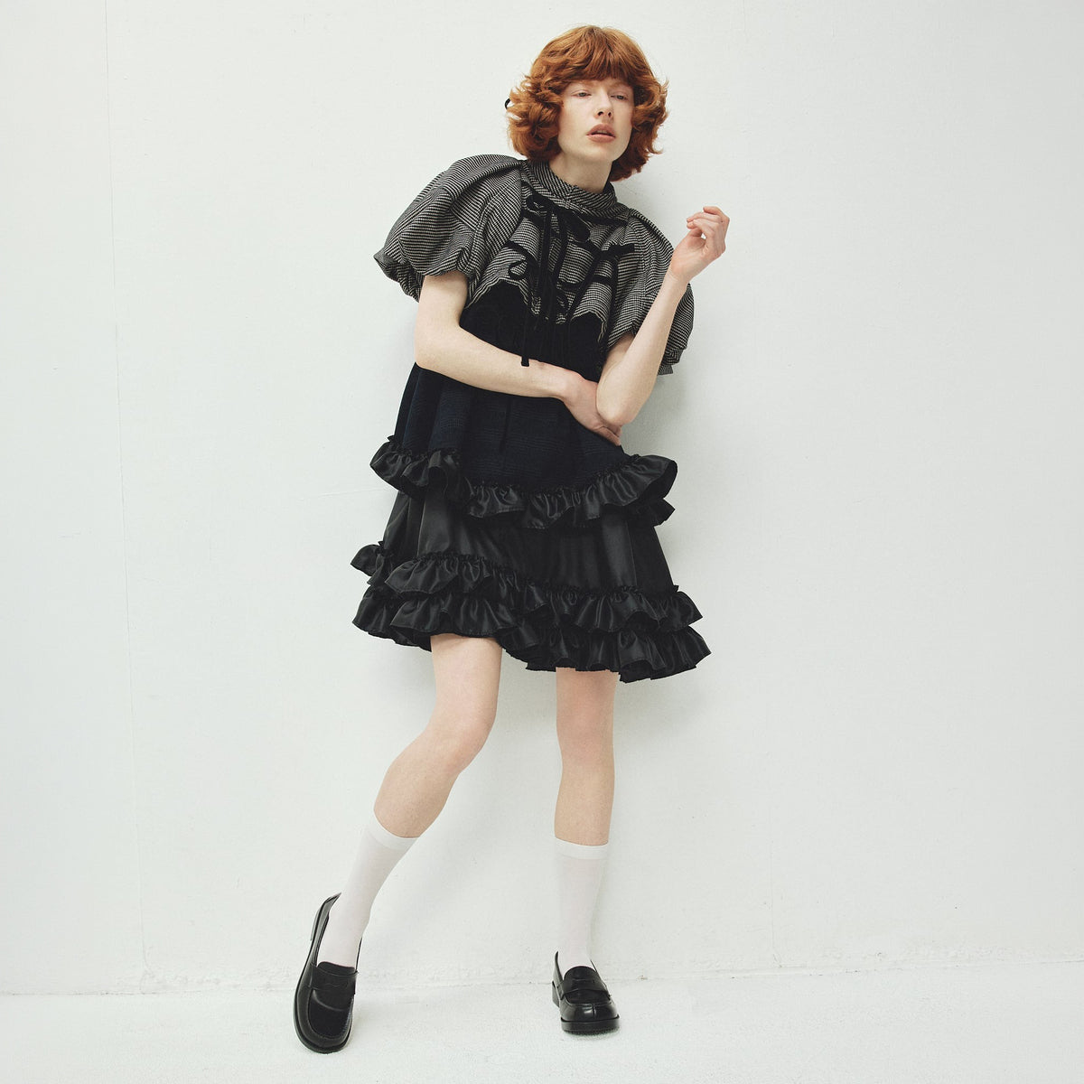 naokitomizuka Sleeveless Ruffle Dress ナオキトミヅカ スリーブレスラッフルドレス GRNTO023【レディース ショート丈ドレス ミニワンピース ベルベットリボン 26FW】