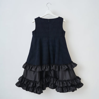 naokitomizuka Sleeveless Ruffle Dress ナオキトミヅカ スリーブレスラッフルドレス GRNTO023【レディース ショート丈ドレス ミニワンピース ベルベットリボン 26FW】