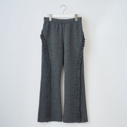 naokitomizuka Bonded Knit Frill Pants ナオキトミヅカ ボンディッドニットフリルパンツ GRNTP014【レディース ニットパンツ フレアパンツ フリル  26FW】