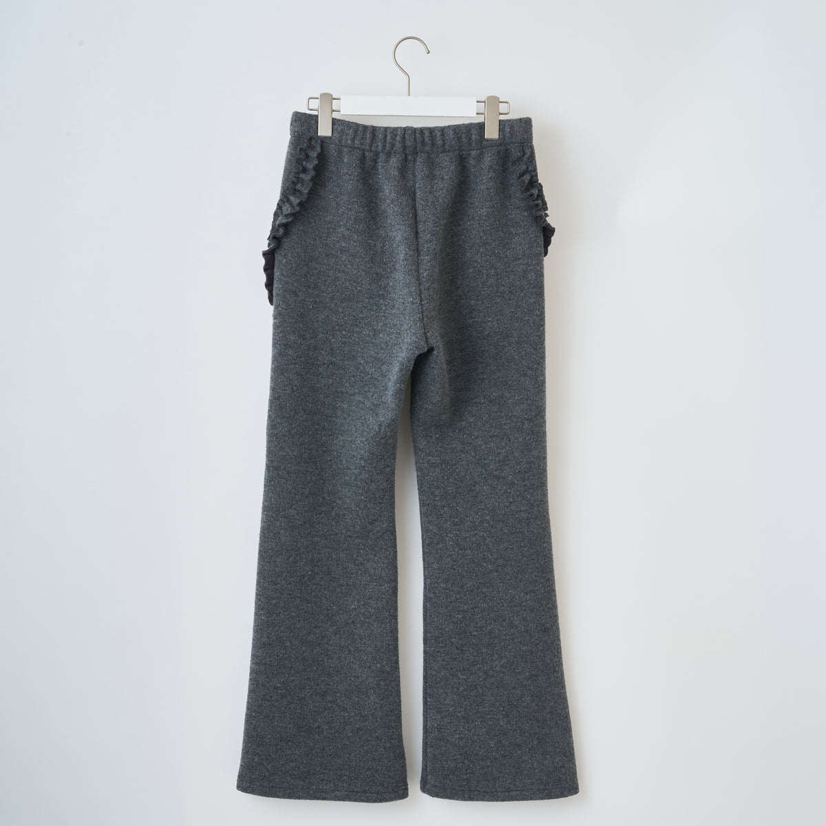 naokitomizuka Bonded Knit Frill Pants ナオキトミヅカ ボンディッドニットフリルパンツ GRNTP014【レディース ニットパンツ フレアパンツ フリル  26FW】